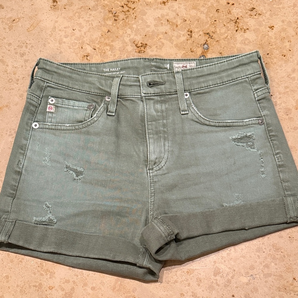 AG Women's Green Denim Shorts